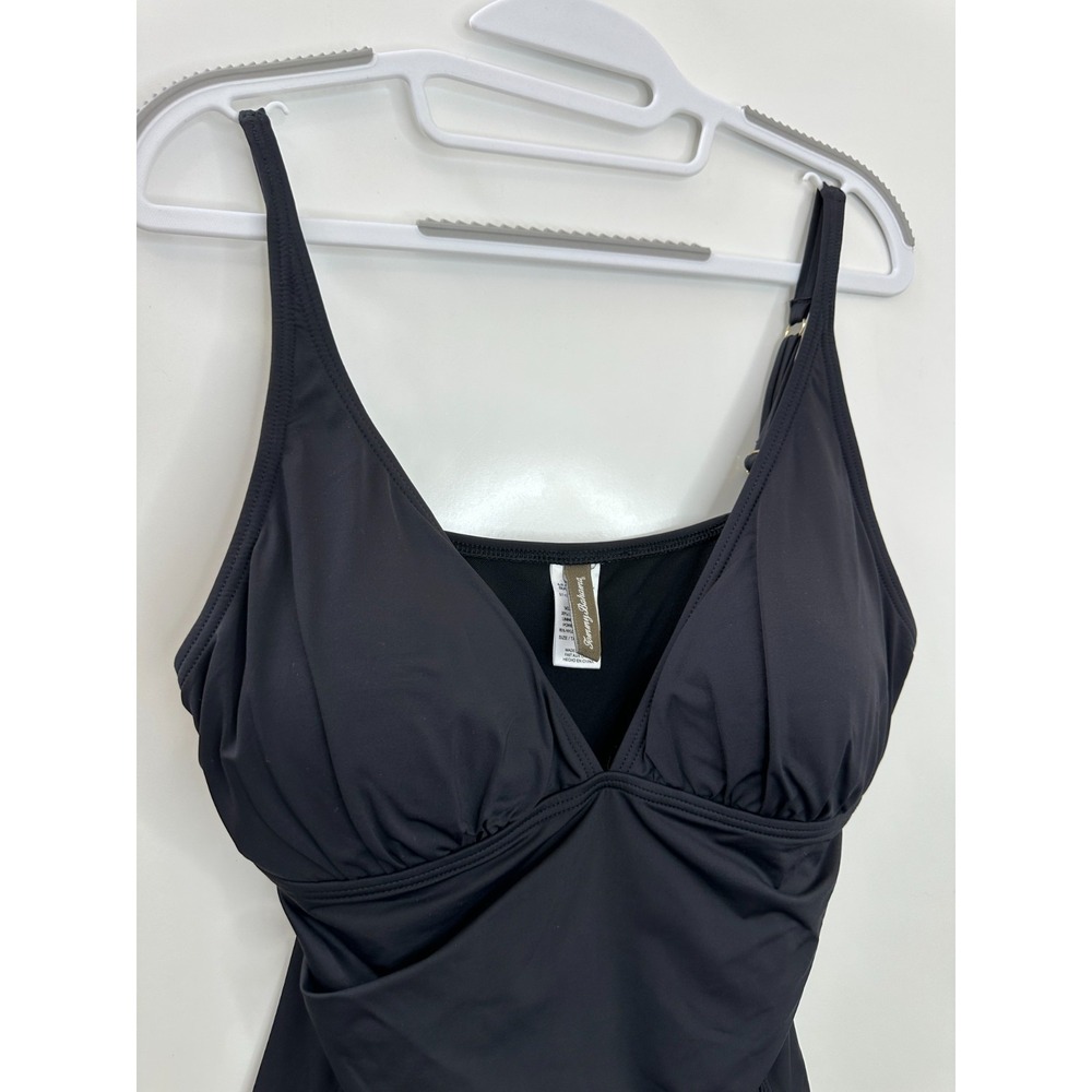 Tommy Bahama Womens Black Ruched One Piece Swimsuit Tummy Control Size 14 - Picture 6 of 14